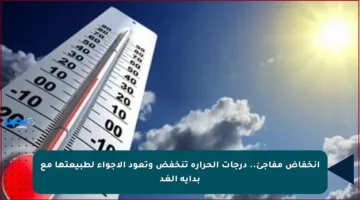 انخفاض مفاجئ.. درجات الحرارة تنخفض وتعود الأجواء لطبيعتها مع بداية الغد